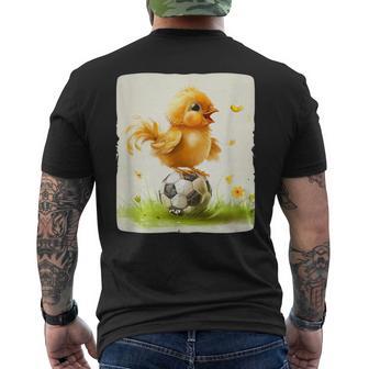 Disfraz De Pollito Feliz Y Pelota De Fútbol Para Adultos Y Niños Camiseta Hombre Estampado Espalda - Regaloses