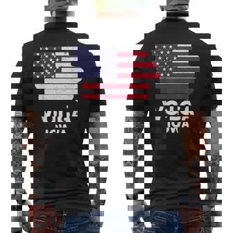 Distressed Patriotic Usa Flag Volga Iowa Men's T-shirt Back Print - Monsterry