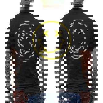 Divertida Lengua Hacia Fuera Cara Sonriente Linda Amarilla Feliz Cara Sonriente Camiseta Hombre Estampado Espalda - Regaloses