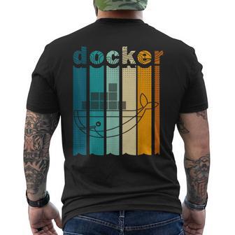 Docker Linux Devops Programming Coding Retro Computer Scientist T-Shirt mit Rückendruck - Geschenkecke