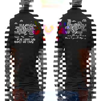 Dog Lover Peace Love Dogs Cute Puppy Paw Tie Dye Men's T-shirt Back Print | Seseable UK