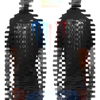 Dog Paw Heart American Flag Happy 4Th Of July Patriotic Day Men's T-shirt Back Print - Seseable