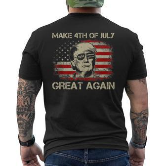 Donald Trump 2024 Make 4Th Of July Great Again American Flag Men's T-shirt Back Print - Monsterry DE