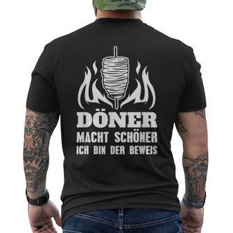 Doner Macht Schöner Ich Bin Der Beweis Kebab Snack T-Shirt mit Rückendruck - Geschenkecke