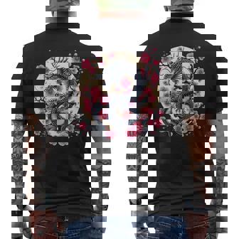 Dragón Chinointage Arte Asiático Flor De Cerezo Rosa Flor Camiseta Hombre Estampado Espalda - Regaloses