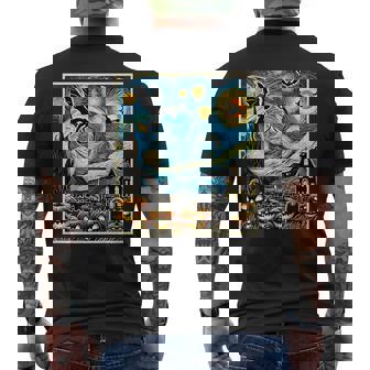 Dragon Van Gogh Starry Night Pumpkin Spooky Halloween Men's T-shirt Back Print - Monsterry