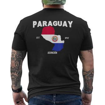 Drapeau Du Paraguay Carte Du Paraguay Fête Nationale Du Paraguay T-shirt imprimé au dos - Cadeauxyz