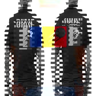 Drapeau Roumanie Cadeau Foot Roumanieintage T-shirt imprimé au dos - Cadeauxyz
