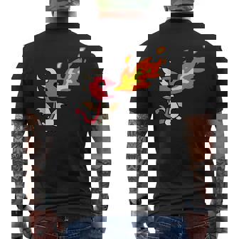 Drawing Red Dragon Breathing Fire Kids Dragon Men's Back Print T-Shirt - Monsterry