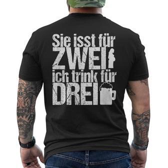 Du Isst Für Zwei Ich Trink Für Drei Schwangerschaft You Eat T-Shirt mit Rückendruck - Geschenkecke