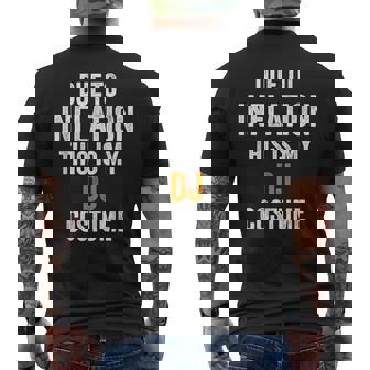 Due To Inflation This Is My Dj Costume Halloween Men's T-shirt Back Print - Thegiftio UK