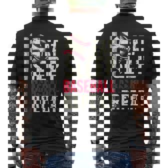 Eat Sleep Baseball Repeat Baseball Player Men's T-shirt Back Print - Thegiftio UK