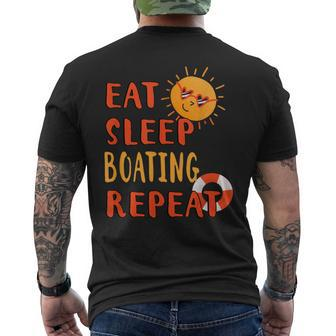 Eat Sleep Boating Repeat Boating Hobby Boat Pastime Summer Men's T-shirt Back Print - Monsterry