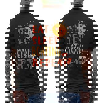 Eat Sleep Boating Repeat Boating Hobby Boat Pastime Summer Men's T-shirt Back Print - Monsterry