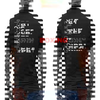 Eat Sleep Boxing Repeat Lucky Boxer Boxer Boxing Men's T-shirt Back Print - Monsterry