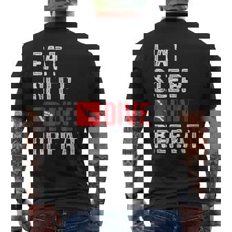 Eat Sleep Dive Repeat Diver Scuba Diver Men's T-shirt Back Print - Monsterry