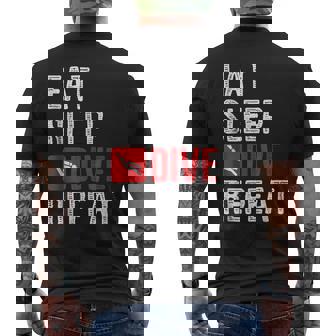 Eat Sleep Dive Repeat Diving Scuba Diver Men's T-shirt Back Print - Monsterry