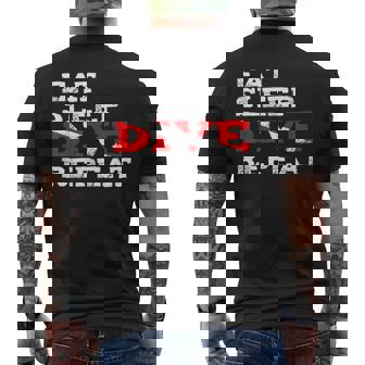 Eat Sleep Dive Repeat Diver Scuba Diving Men Men's T-shirt Back Print - Monsterry
