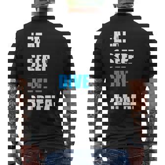 Eat Sleep Dive Repeat Diver Dive Team And Swim Men's T-shirt Back Print - Monsterry