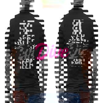 Eat Sleep Dive Repeat Motivational Ace027b Men's T-shirt Back Print - Monsterry