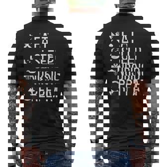 Eat Sleep Nursing Repeat Nursing Men's T-shirt Back Print | Mazezy
