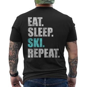 Eat Sleep Ski Repeat T-Shirt mit Rückendruck - Geschenkecke