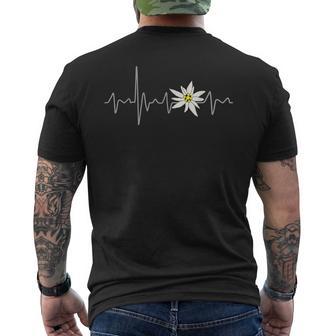 Edelweiß Herzschlag Oktoberfestintage Heartbeat Souvenir T-Shirt mit Rückendruck - Geschenkecke