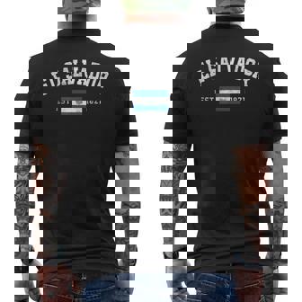 El Salvador Est 1821 Salvadoran Flag Independence Day Men's T-shirt Back Print - Seseable