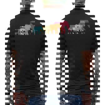 Elephant Family Africa Safari Animal Retro Elephant Tank Top Men's Back Print T-Shirt - Monsterry