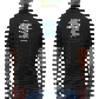Elephant In The Pocket Cute Pocket Elephant Men's Back Print T-Shirt - Monsterry