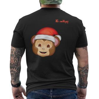 Emoji-Nikolausmütze-Affengesicht T-Shirt mit Rückendruck - Geschenkecke