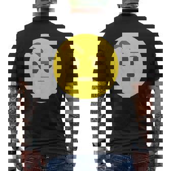 Emoticon Faccia Con Sopracciglio Alzato Espressione Facciale Emote T-shirt da uomo con stampa posteriore - Novitaregali