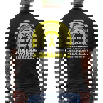 Endometriosi Consapevolezza Nastro Giallo Arcobaleno Speranza T-shirt da uomo con stampa posteriore - Novitaregali