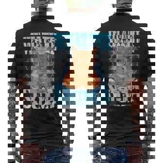Erm What The Sigma Meme Cat Ironic Brainrot Y2k Men's T-shirt Back Print - Thegiftio UK