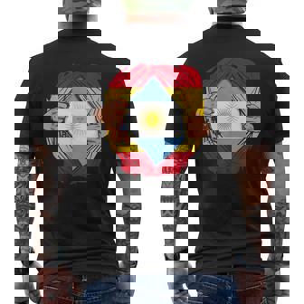 Español Con Raíces Argentinas Bandera Argentina Con España Camiseta Hombre Estampado Espalda - Regaloses