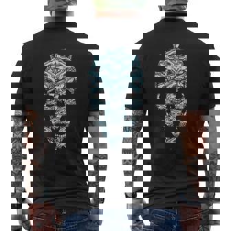 Esqueleto Con Tiburón Esqueleto Con Tiburón Camiseta Hombre Estampado Espalda - Regaloses