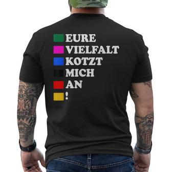 Eureielfalt Kotzt Mich An T-Shirt mit Rückendruck - Geschenkecke