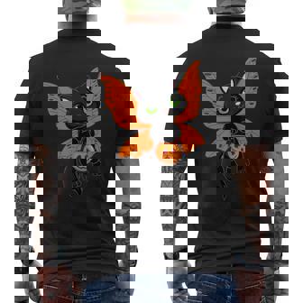 Fairy Cat Halloween Costume Jack O Lantern Pumpkin Men's Back Print T-Shirt - Monsterry