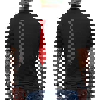 Fake Red Tie W Pocket Prank And Gag Men's T-shirt Back Print - Monsterry