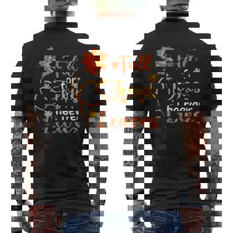 Fall For Jesus He Never Leaves Leaves Autumn Men's Back Print T-Shirt - Monsterry