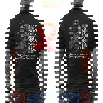 Family Support Myelofibrosis Awareness Men's T-shirt Back Print - Monsterry