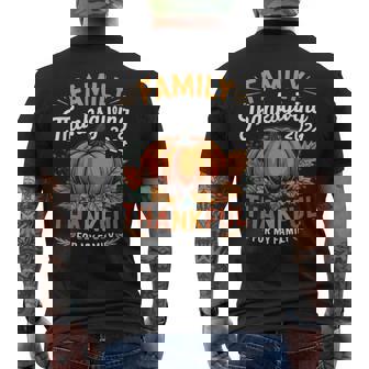 Family Thanksgiving 2024 Thankful For My Family Pumpkin Men's T-shirt Back Print - Monsterry