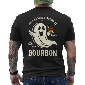 My Favorite Spirit Is Bourbon Halloween Party Men's T-shirt Back Print - Thegiftio UK