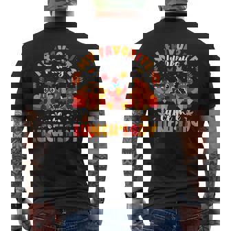 My Favorite Turkeys Call Me Lunch Lady Thanksgiving Turkey Men's T-shirt Back Print - Monsterry