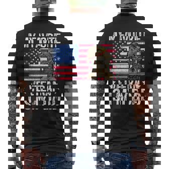 My Favorite Veteran Is My Dad Army Military Veterans Day Men's T-shirt Back Print - Thegiftio UK