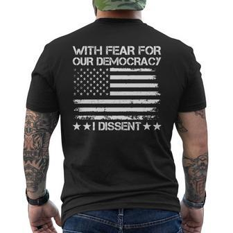 With Fear For Our Democracy I Dissent Presidential Immunity Men's T-shirt Back Print - Monsterry DE