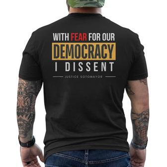 With Fear For Our Democracy Men's T-shirt Back Print - Monsterry DE