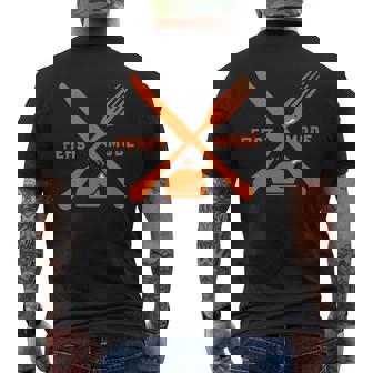 Feast Mode Thanksgiving Day Turkey Eating Men's T-shirt Back Print - Monsterry