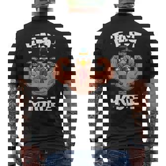 Feast Mode On Turkey Muscle Thanksgiving Family Dinner Men's T-shirt Back Print - Monsterry