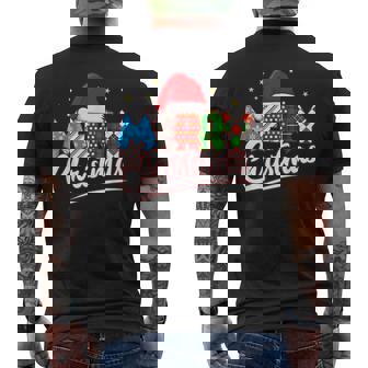 Feliz Navidad A Cuadros Rojos Navidad A Juego Familia Navidad Camiseta Hombre Estampado Espalda - Regaloses